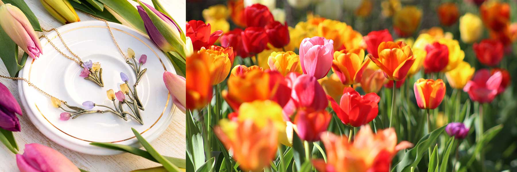 Orecchini Michael Michaud 3761 BZ Post Tulipano – Bronzo E Vetro Rosa/Viola