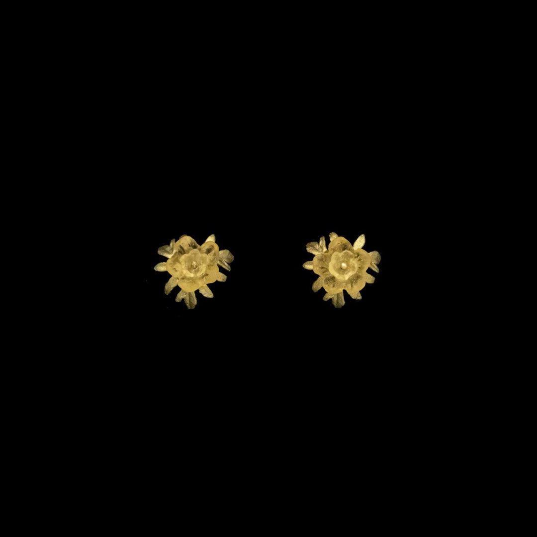 Mums Earrings - Stud Yellow