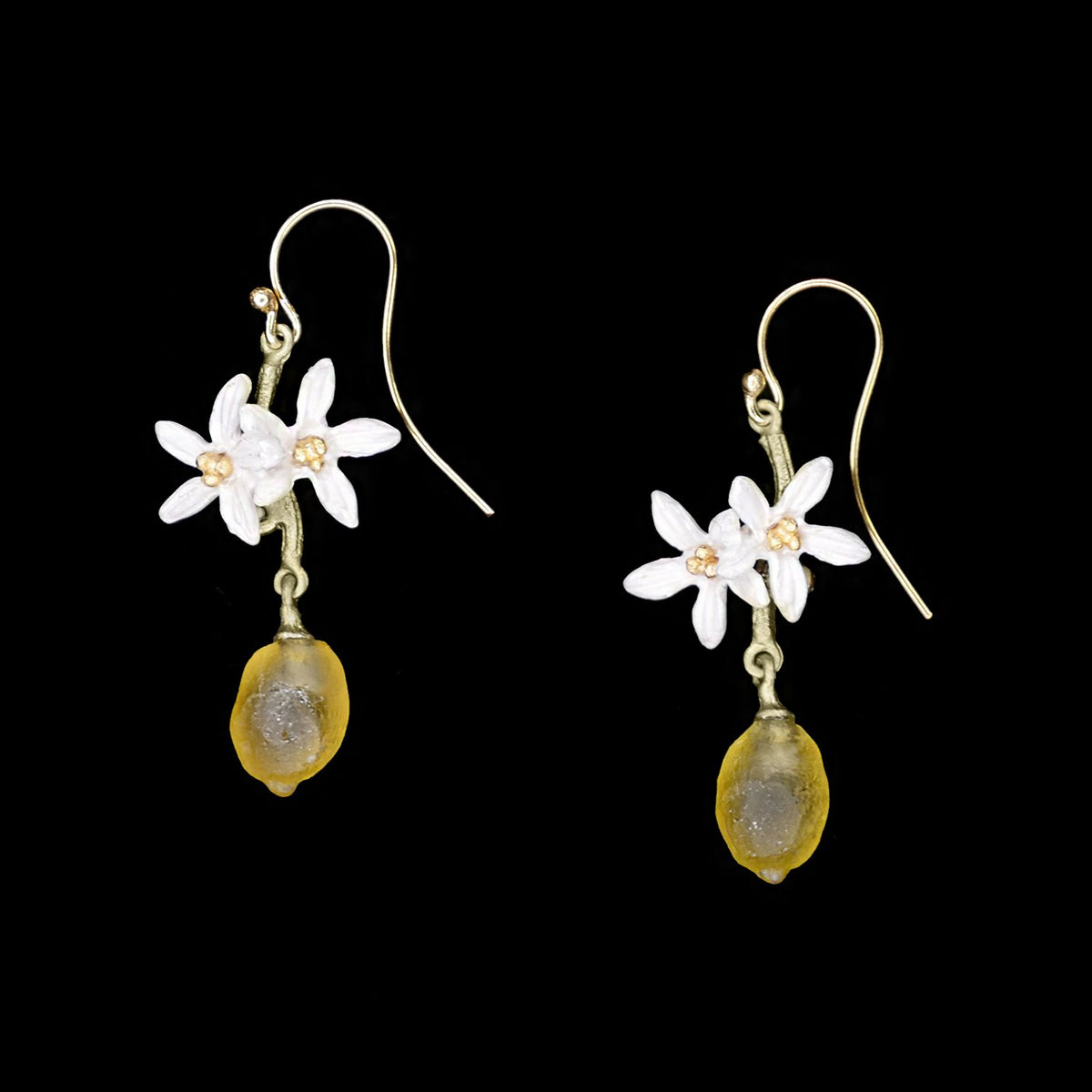 Lemon Drop Earrings Flower Wire Michael Michaud US