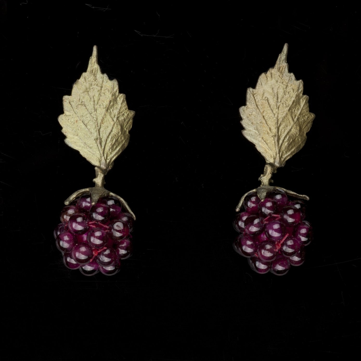 Raspberry Earrings - Post Leaf