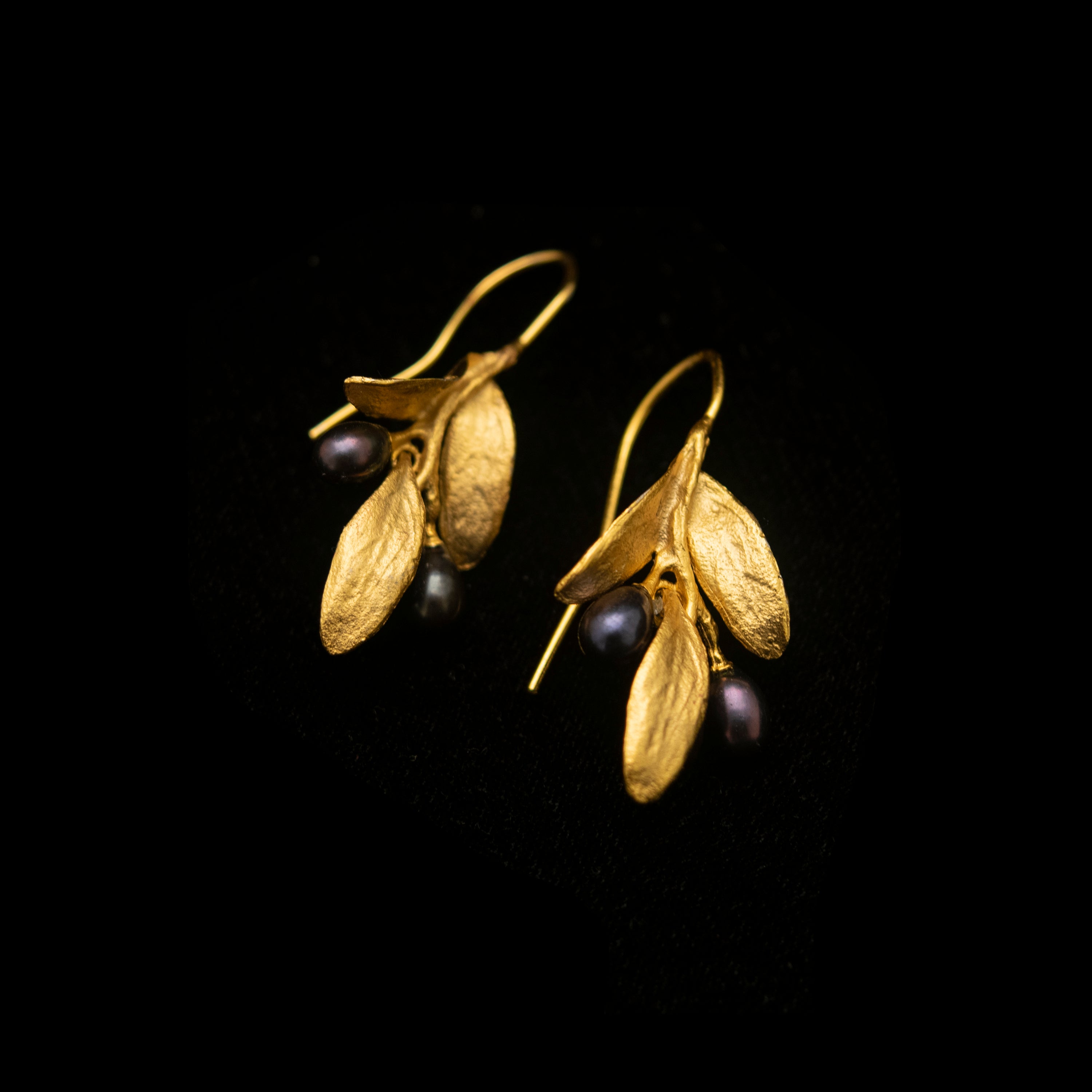 Fine Olive Wire Gold Earrings