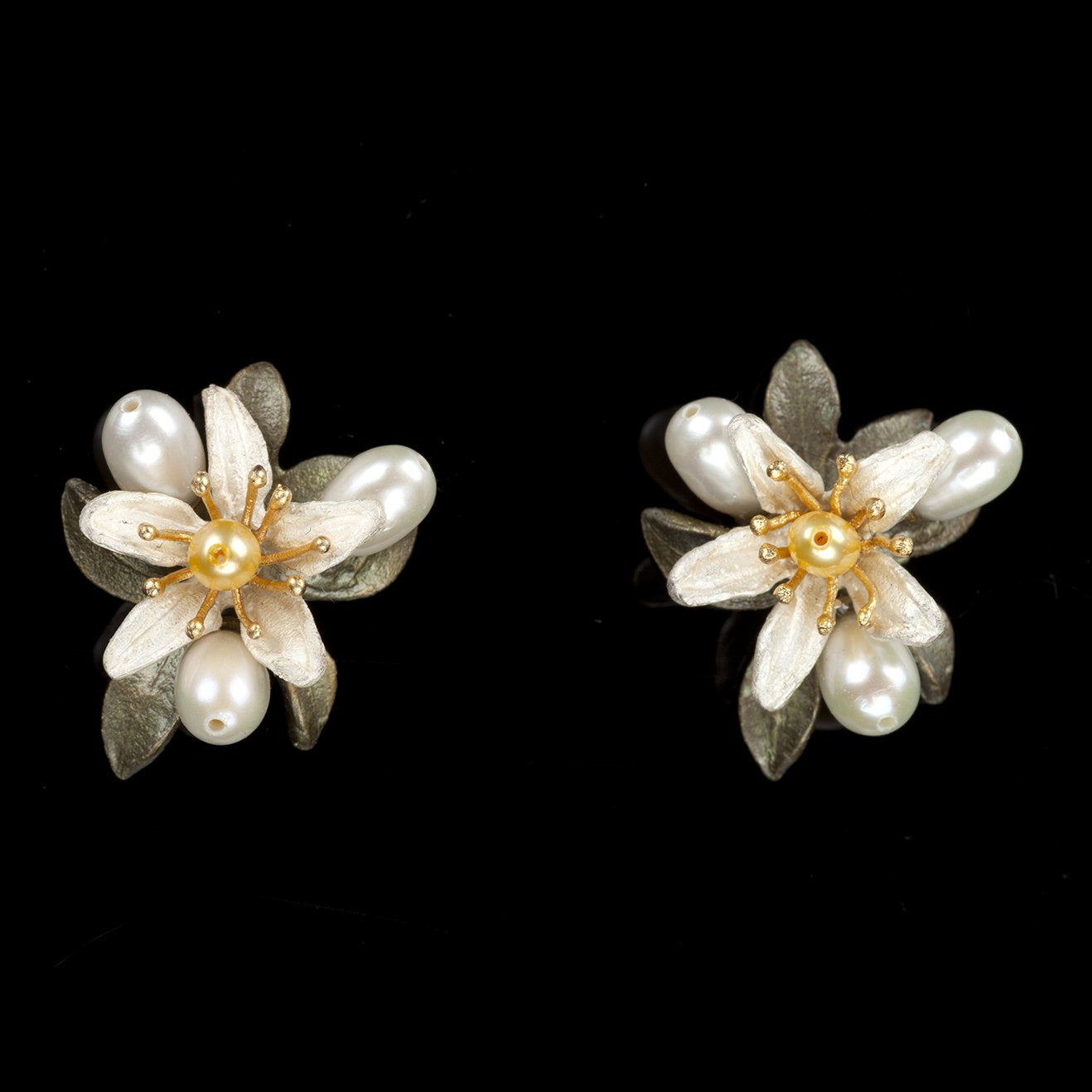 Orange Blossom Earrings - Flower Button Clip – Michael Michaud US