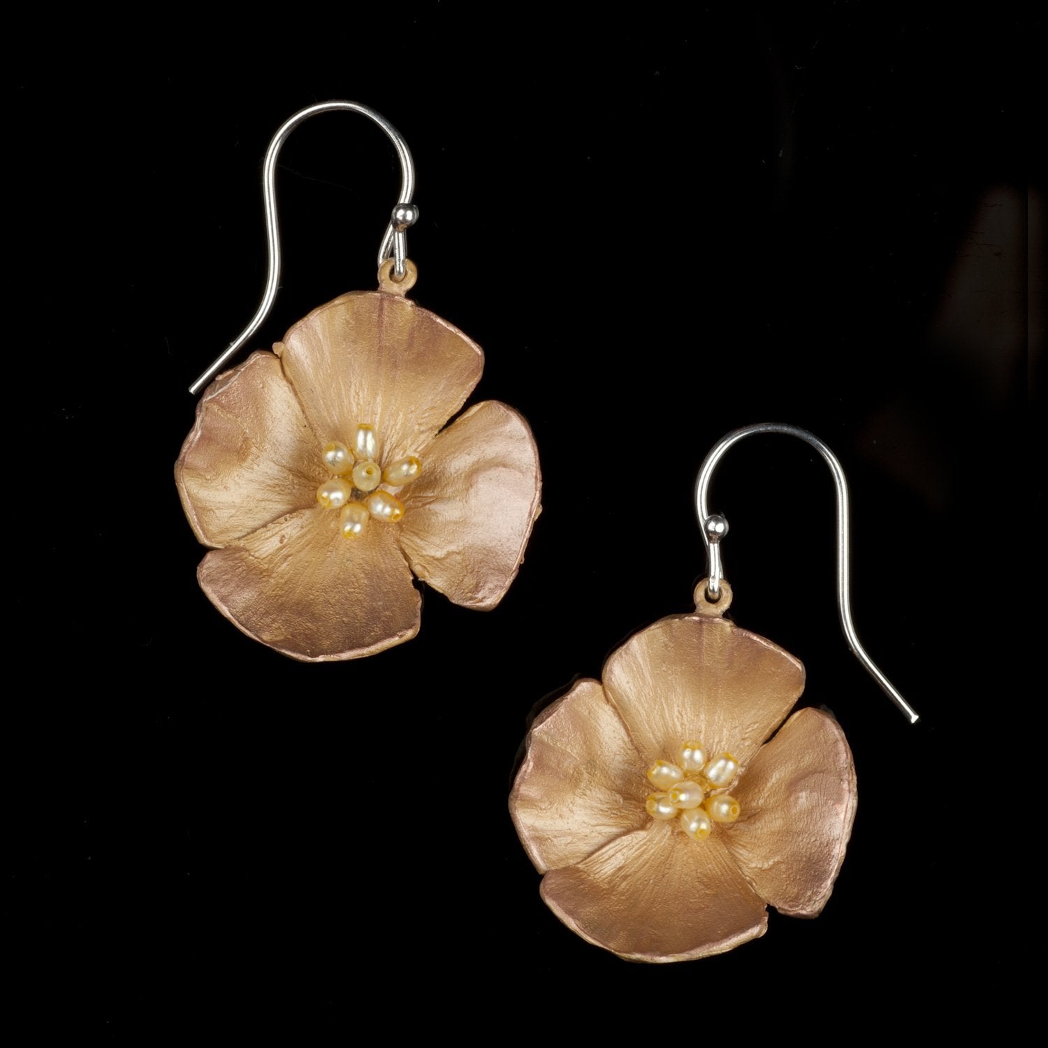 California Poppy Earrings - Large Flower