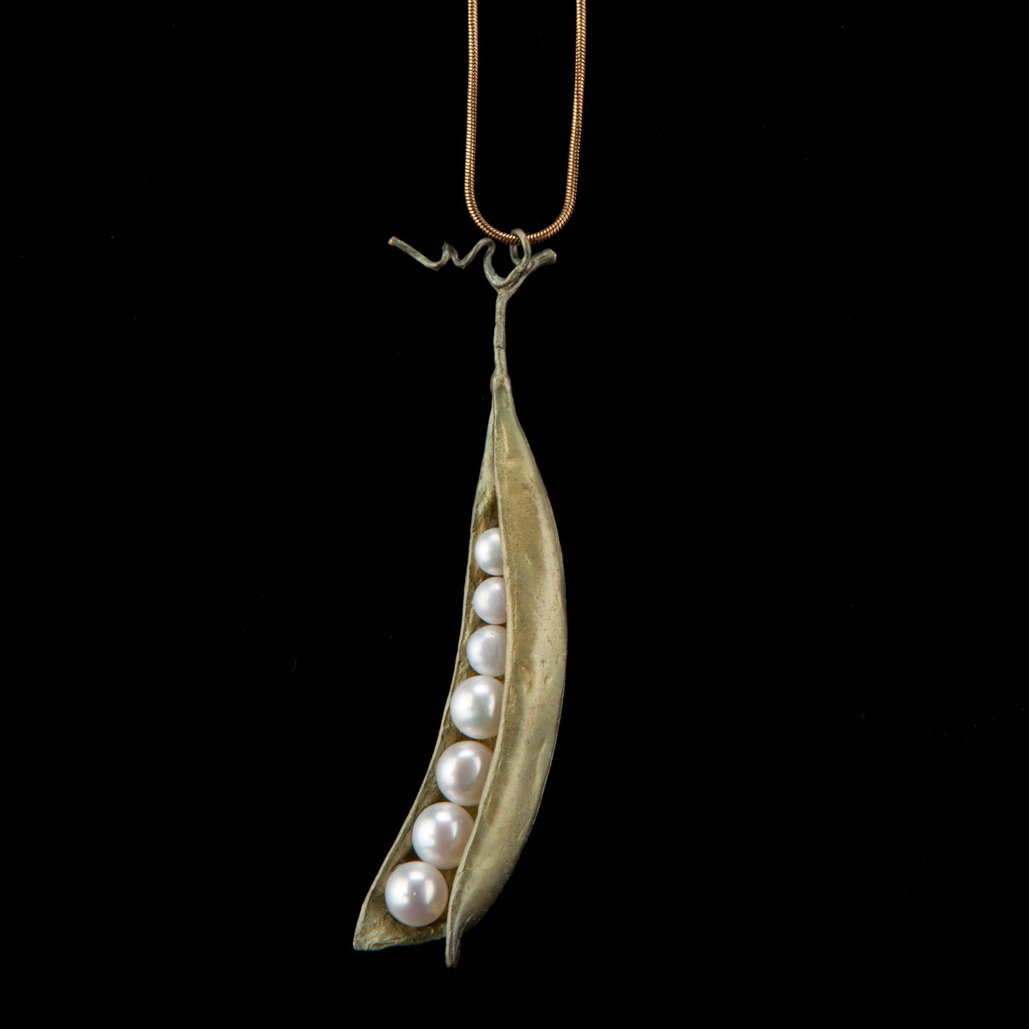 Pea pod pearl pendant | Necklaces / Pendants by Naomi James