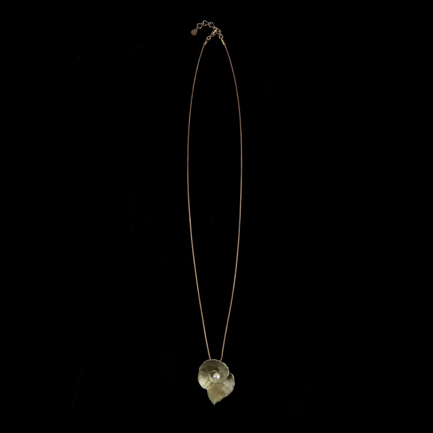 Spiral Geranium Long Chain Necklace