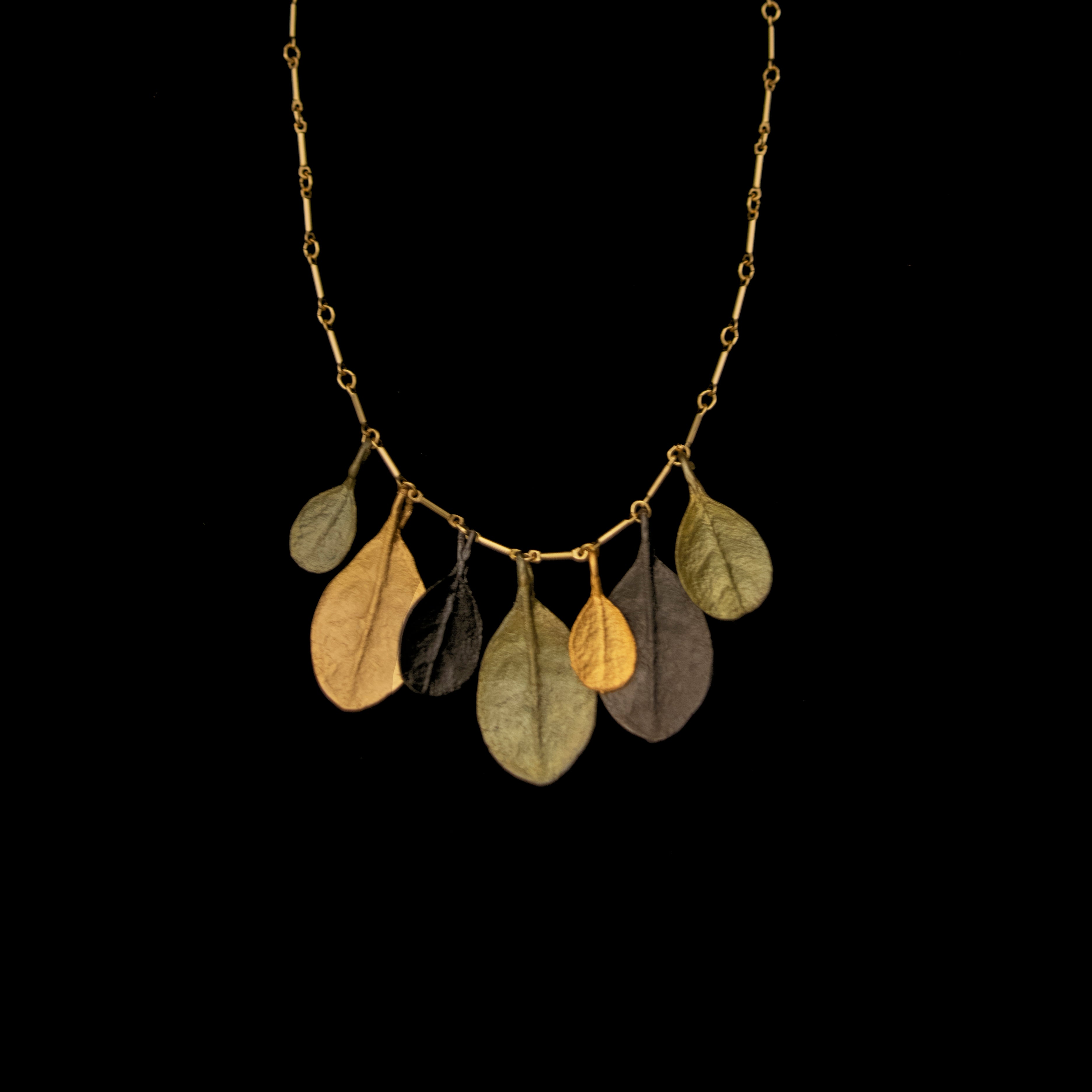 Bahamian Bay Necklace - Tri Colour Large Leaf