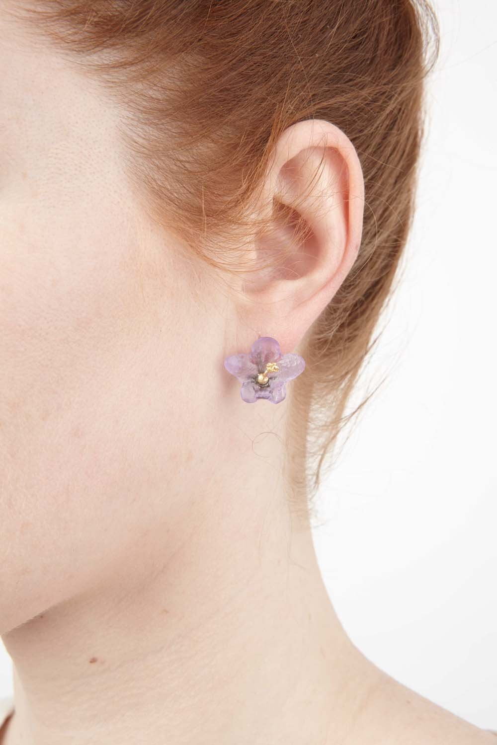 African Violet Earrings - Post