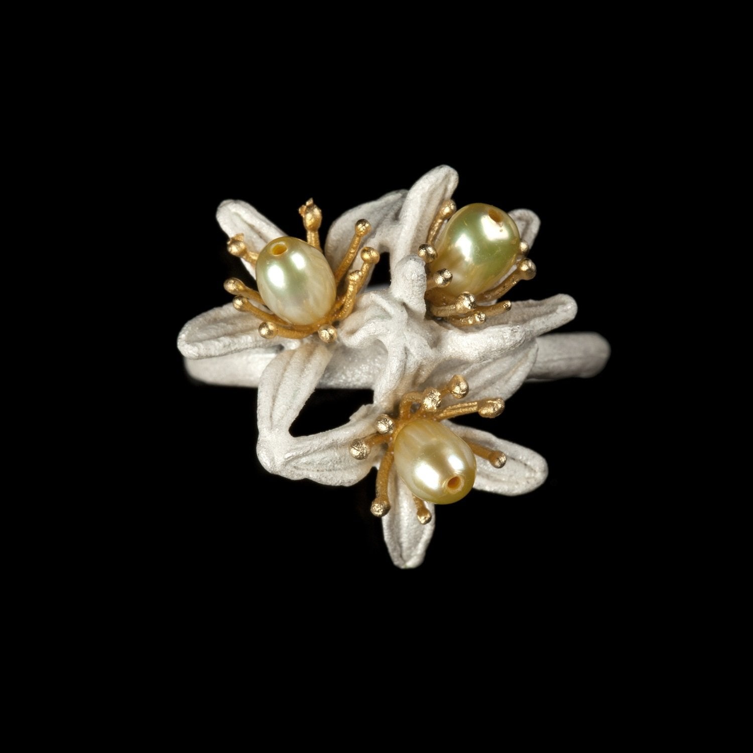 Orange Blossom Ring - Triple Flower