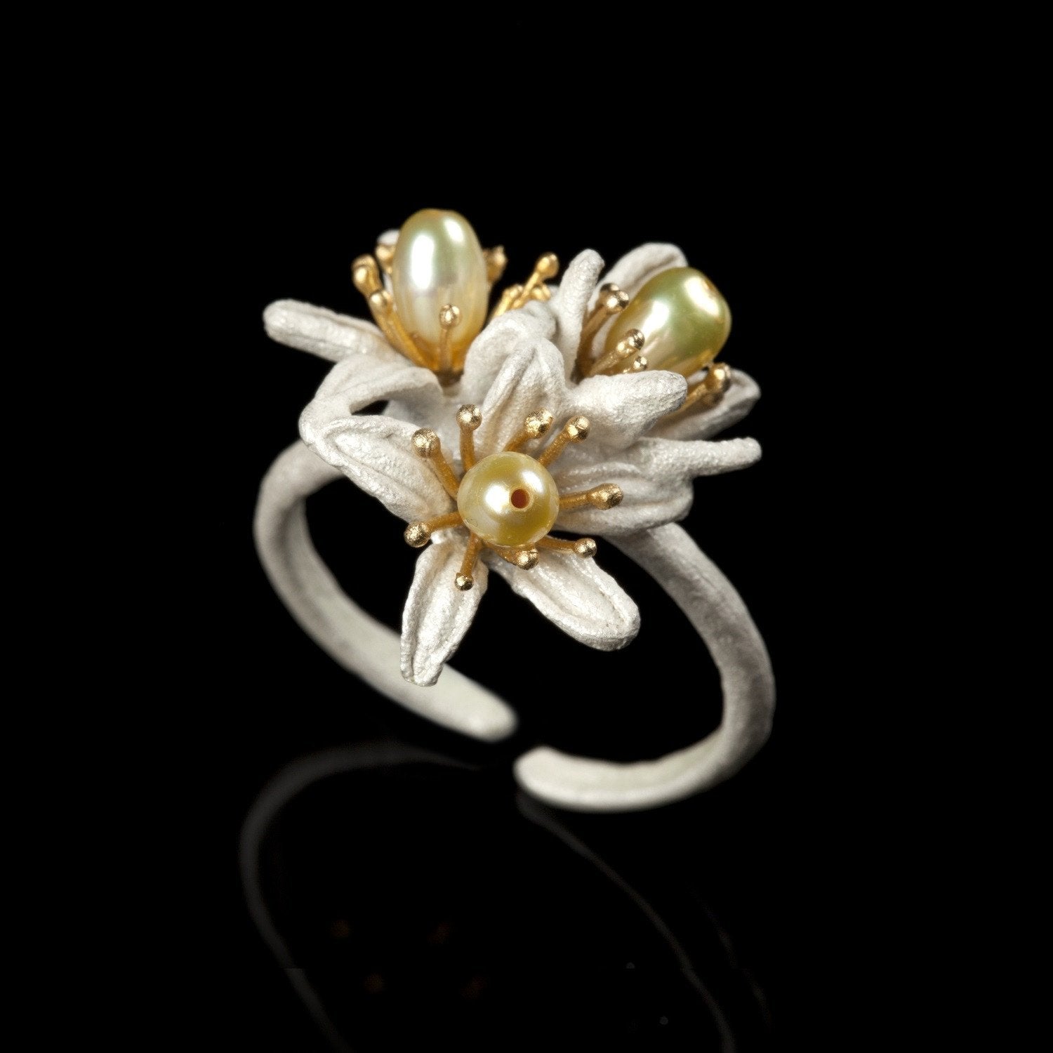 Orange Blossom Ring - Triple Flower