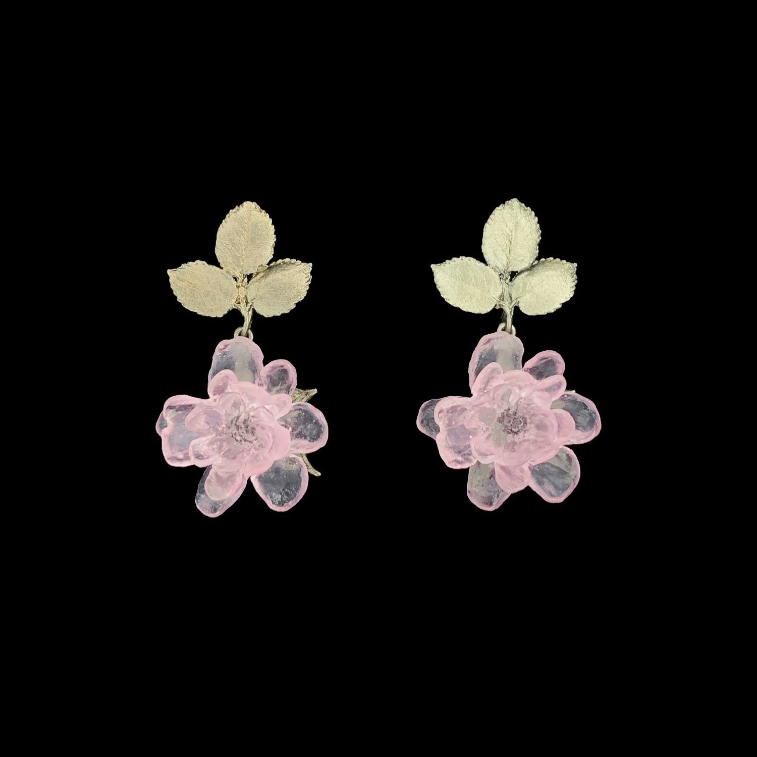 Blushing Rose Earrings - Post Drop