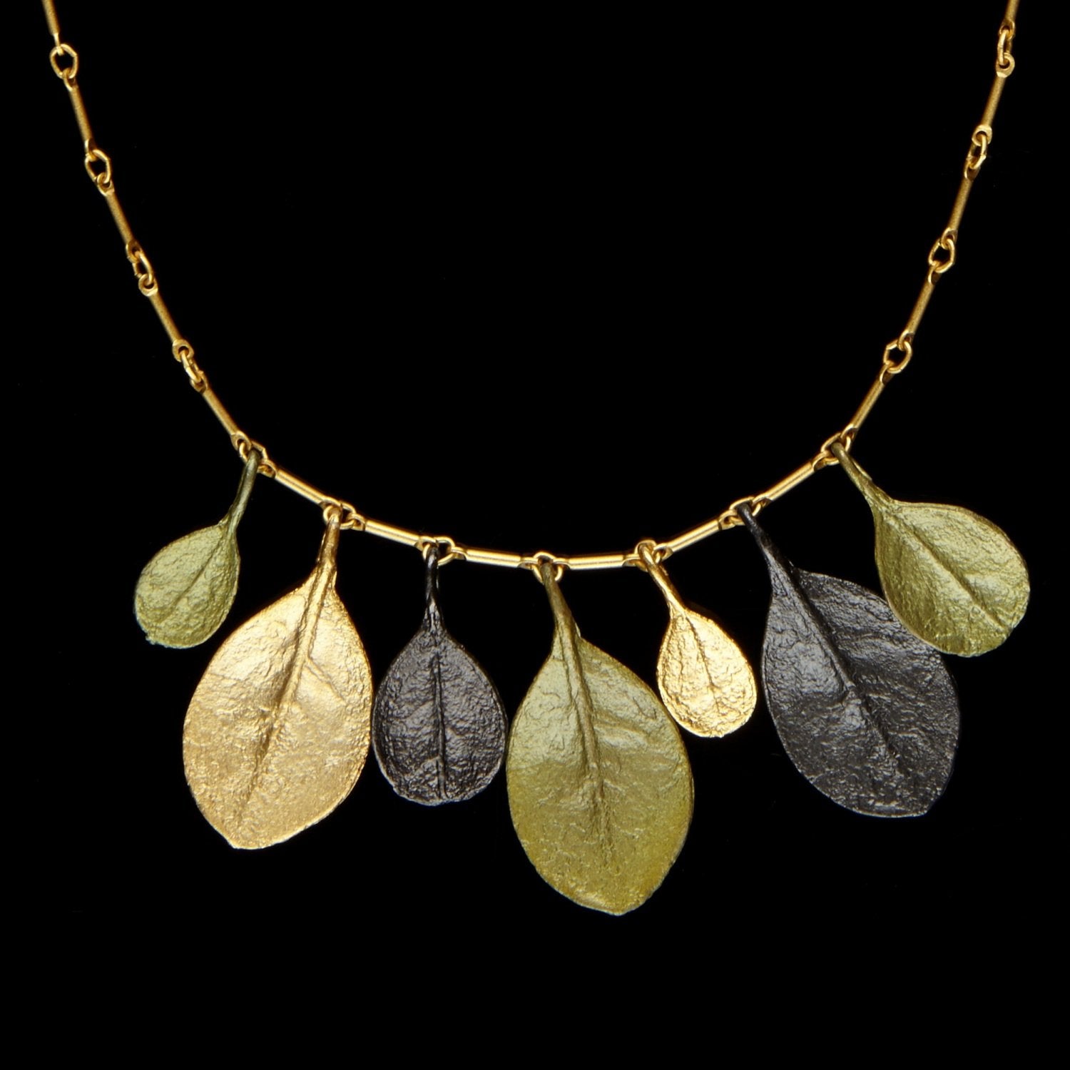 Bahamian Bay Necklace - Tri Colour Large Leaf