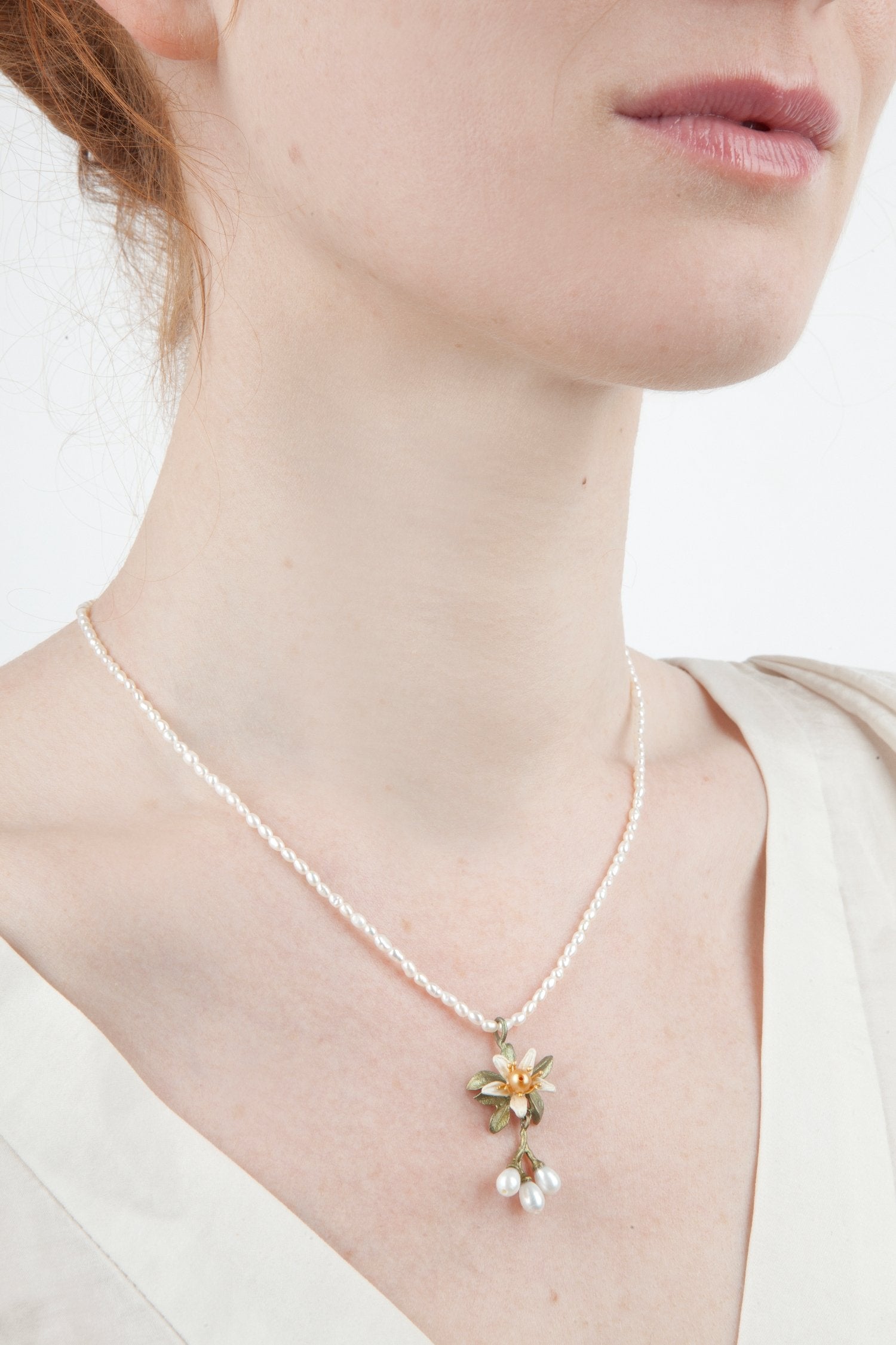 Orange shop blossom necklace