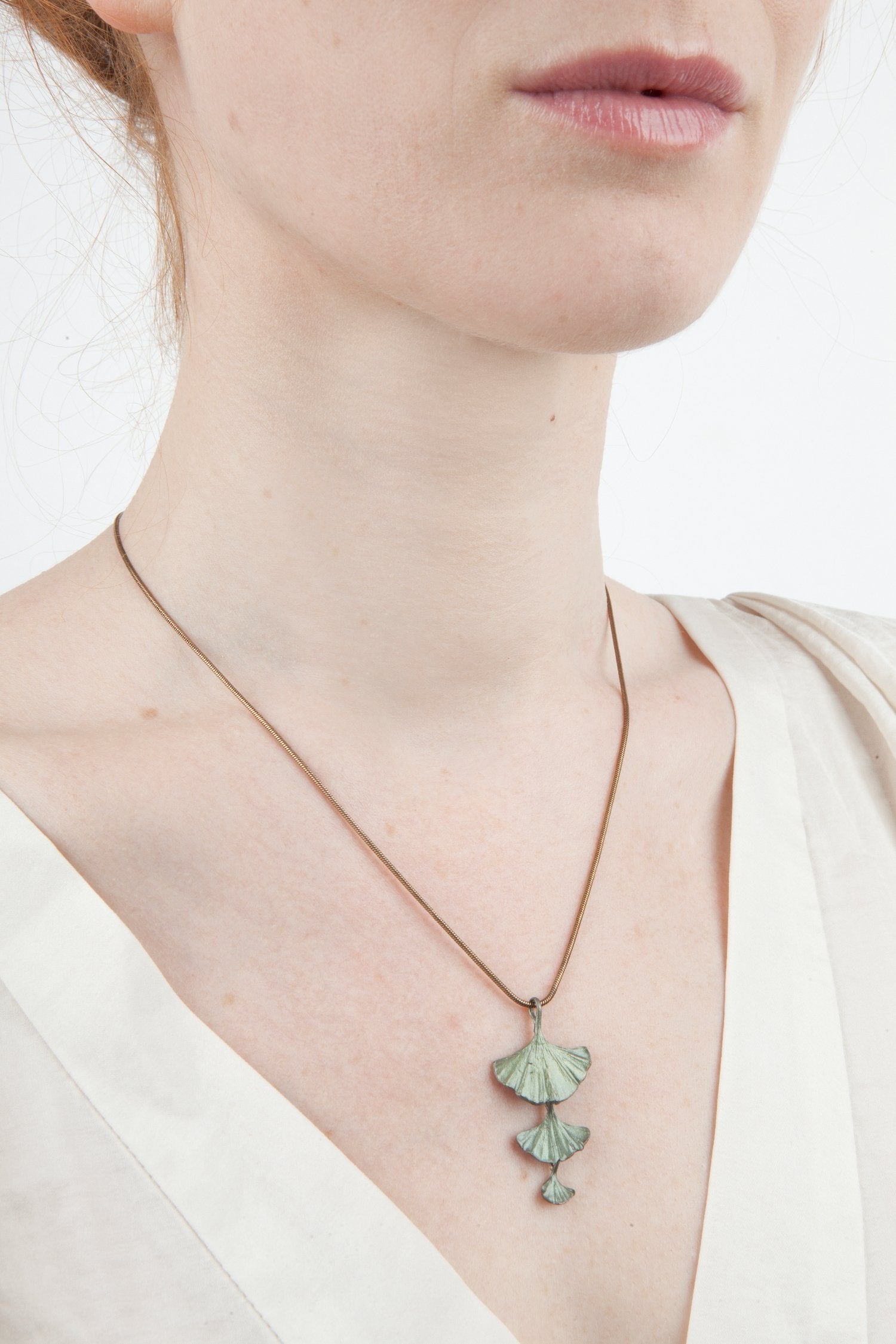 Ginkgo Pendant - Triple Leaves