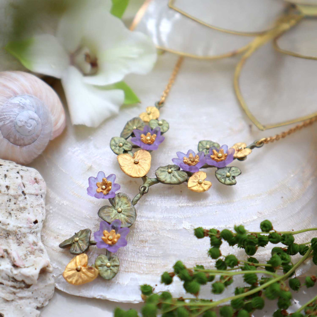 water lily flower necklace Giverny Water Lilies Necklace